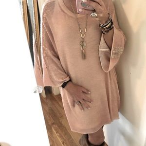 (Nude) metallic painted sweater tunic/dress